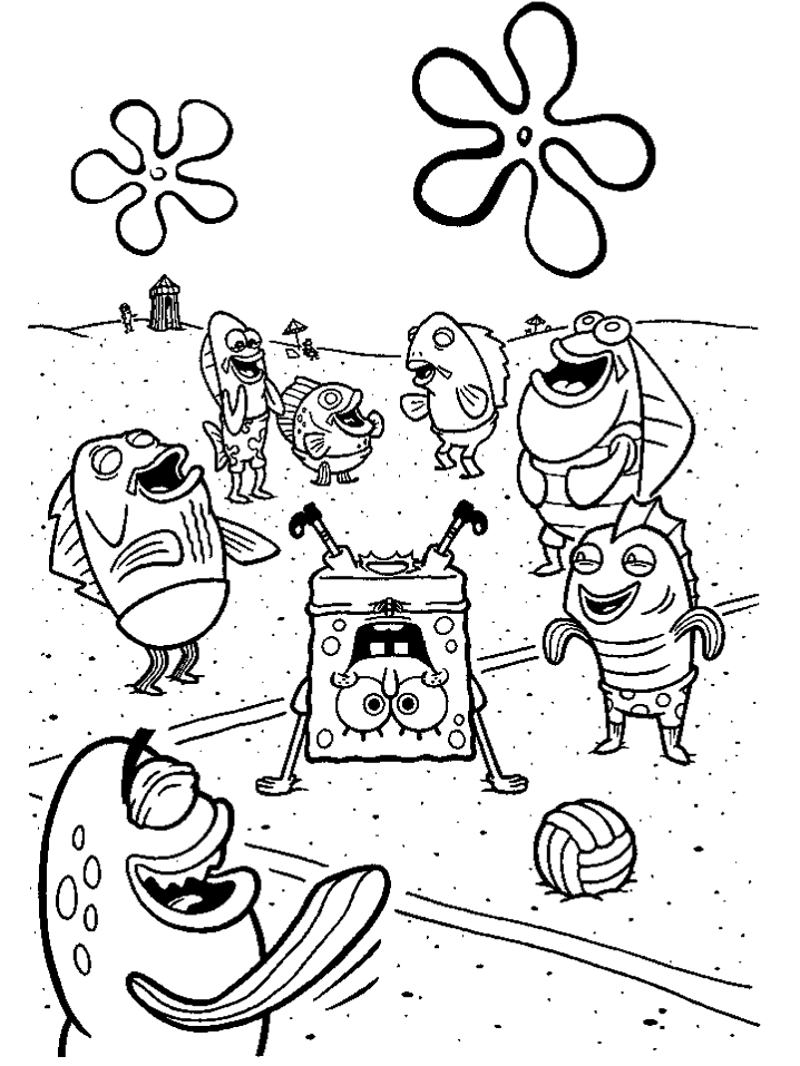 Plansa de colorat cu Spongebob 33 46